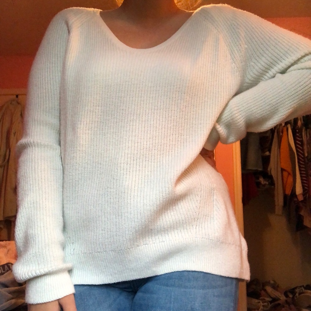 chunky/oversized white sweater